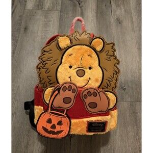 LOUNGEFLY Disney Winnie Pooh HALOWEEN Lion Costume Plush Cosplay Mini Backpack